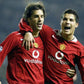 Manchester United 2004 06 home used manga larga